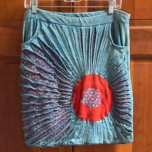 Phish Stonewashed Fishman Donut Razor Cut Mini Skirt With Side Pockets - Size L